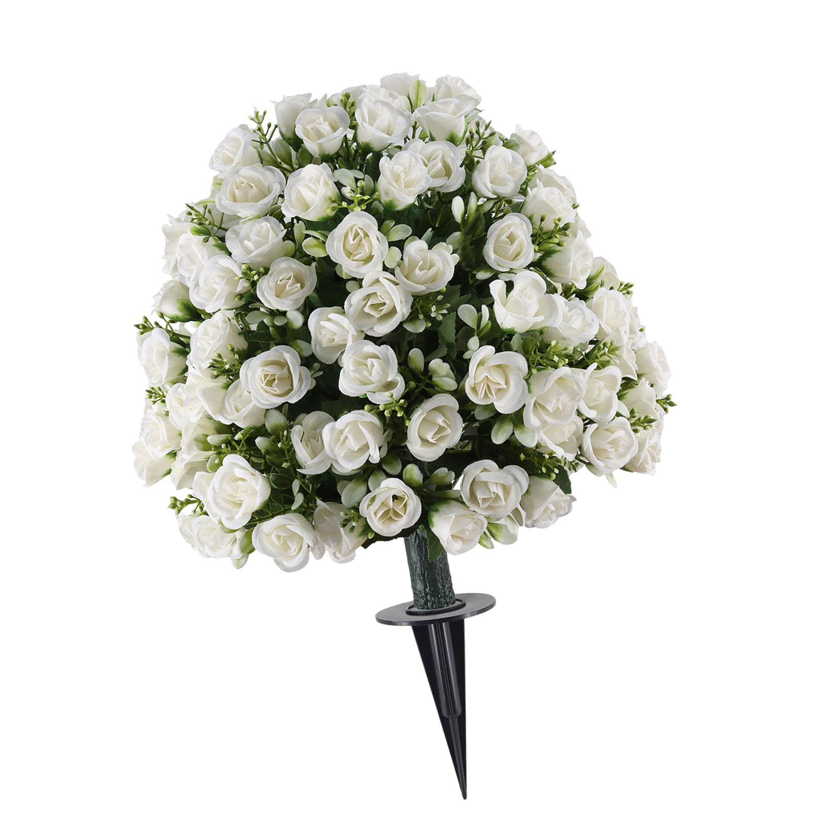 Árbol de bolas de topiario de rosas artificiales a prueba de decoloración para suelos exteriores