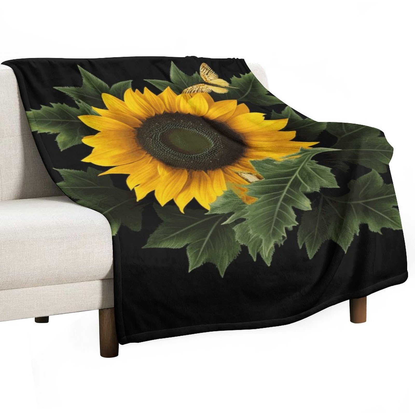 Couverture polaire super douce et chaude motif tournesol pour un confort toutes saisons