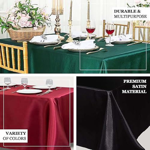Miniatura 3 de Efavormart - Mantel rectangular de satén, 90 x 156 pulgadas, suave, oblongo, lavable, mantel decorativo de tela sedosa para bodas, fiestas,