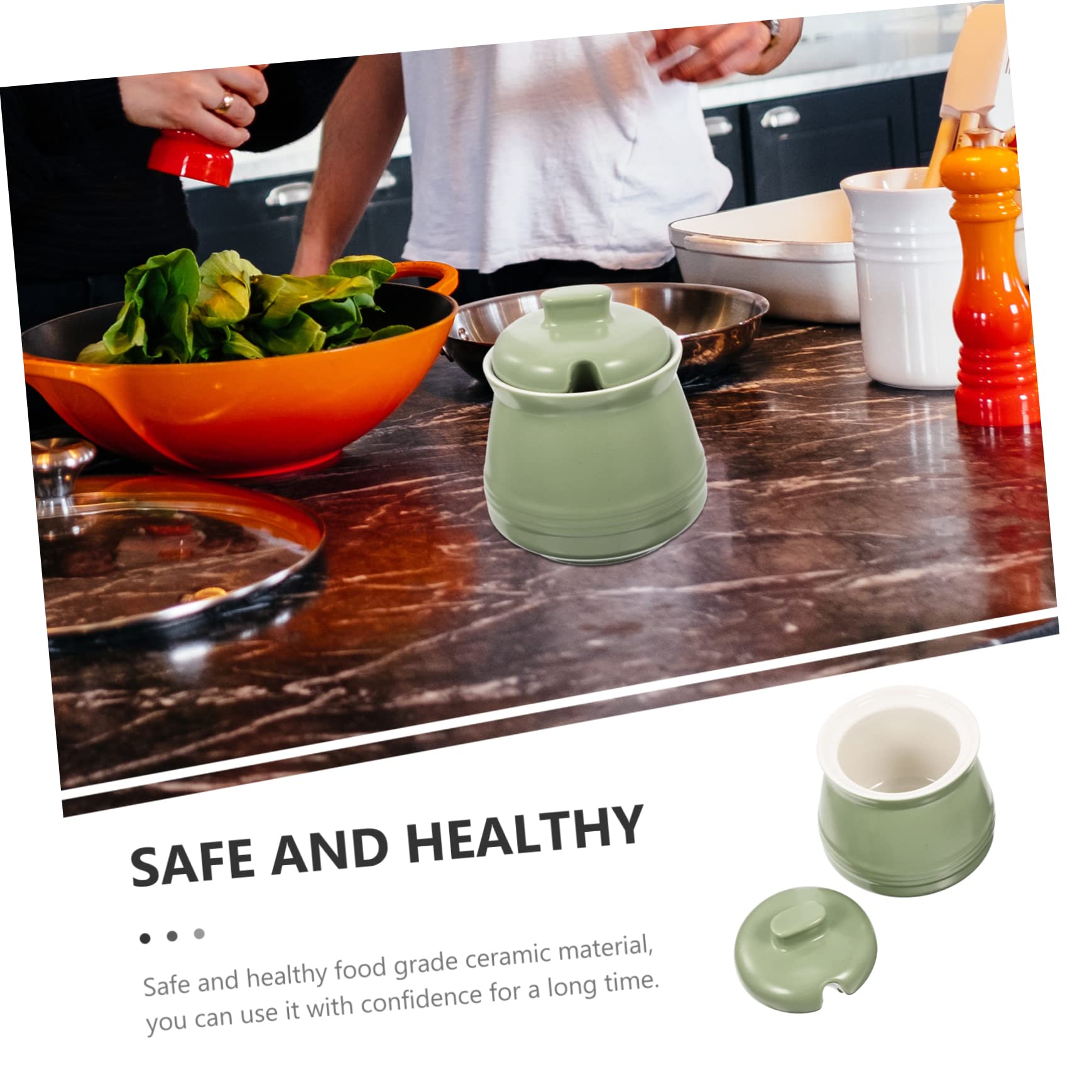 Barattoli for condimenti, vasetto for condimenti, zuccheriera, 1 set spargizucchero in ceramica spargisale portaburro con coperchio barattolo for la conservazione del sale da tavolo contenitore for sa