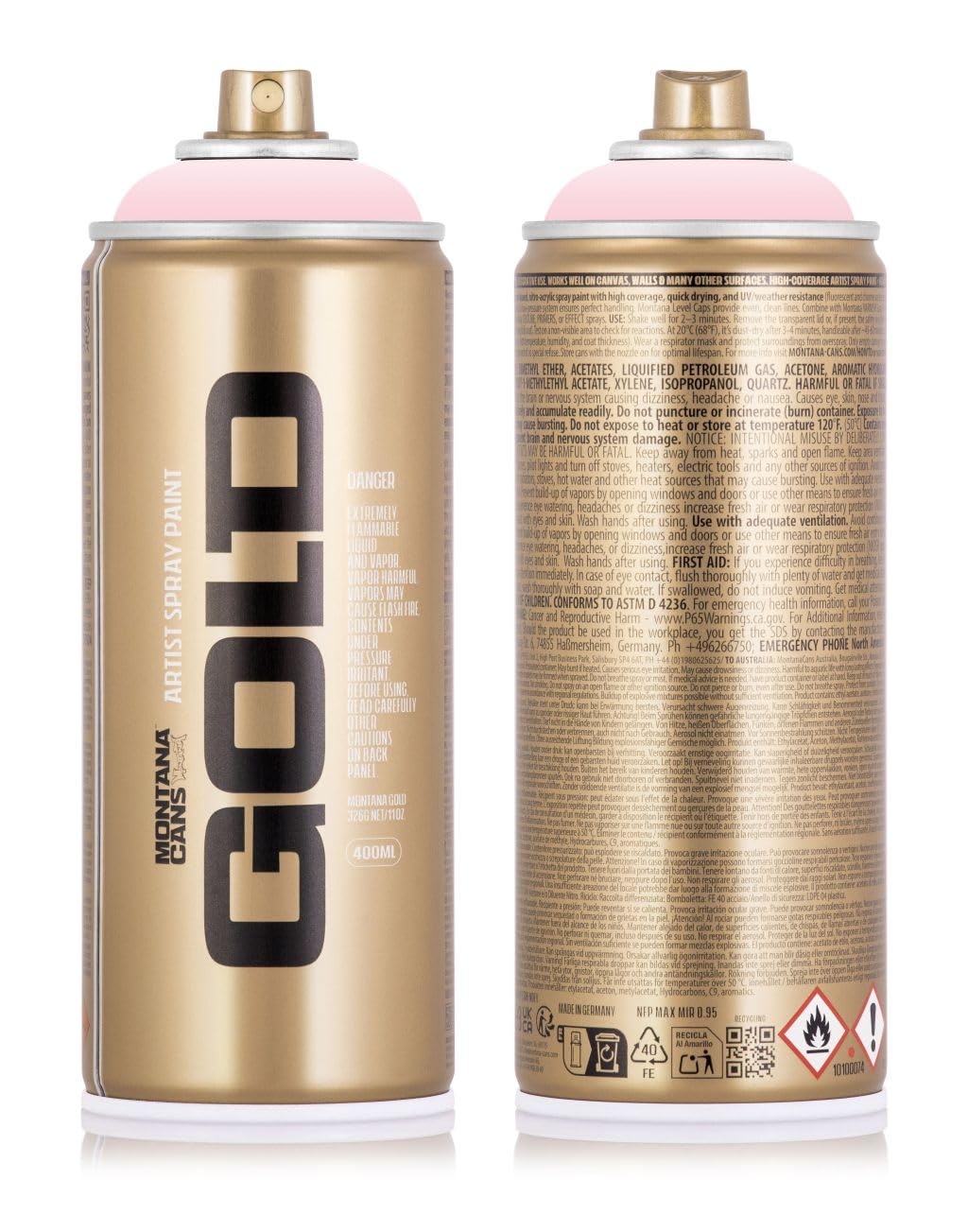 Montana Gold Premium-Sprühfarbe 12 x 400 ml - Pastellfarben auf Acryl Basis + schwarz & weiß - Low-Pressure