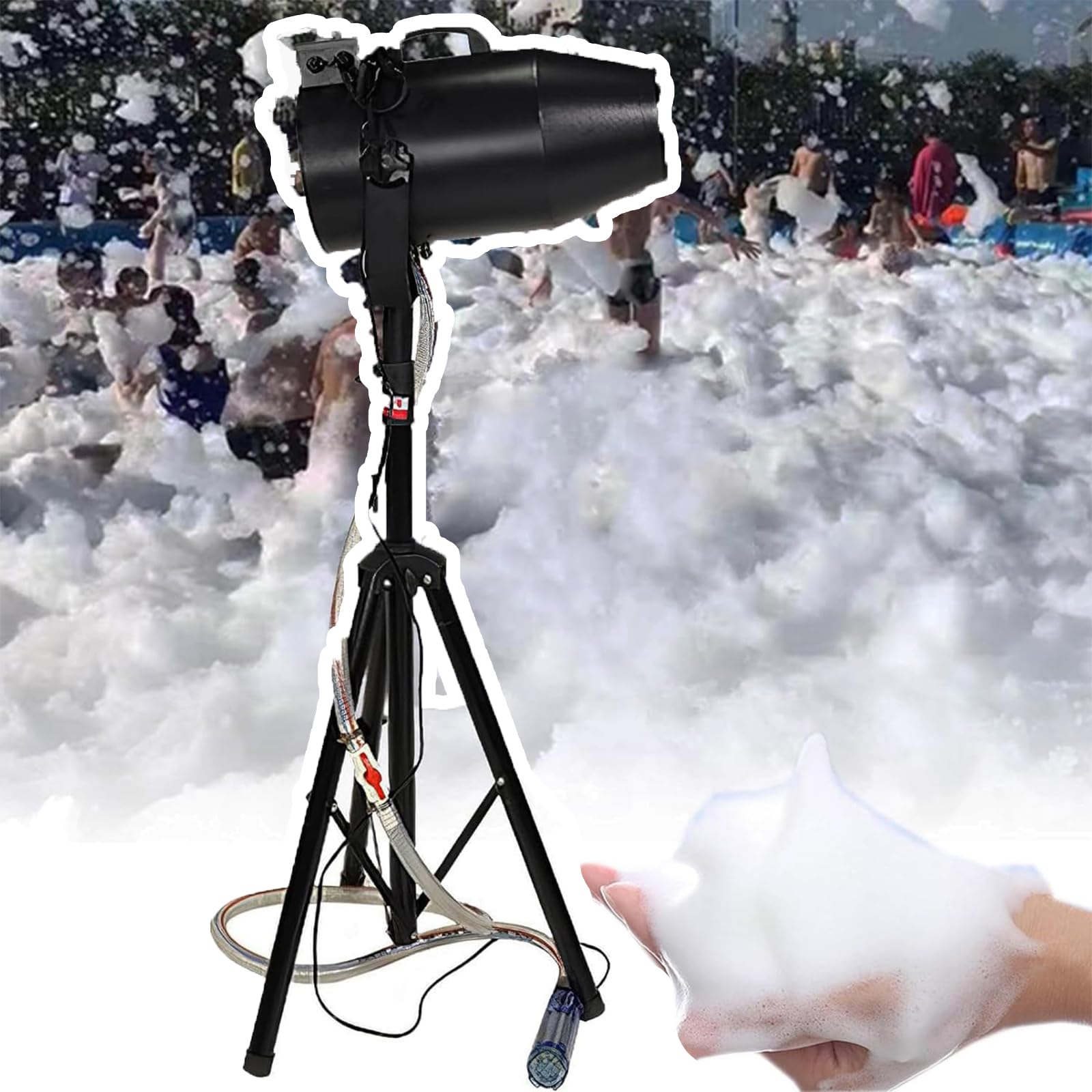 Grande macchina per schiuma, professionale per palcoscenico per 6-10 m di distanza, copre un'area di 80㎡, angolo regolabile per feste ed eventi all'aperto