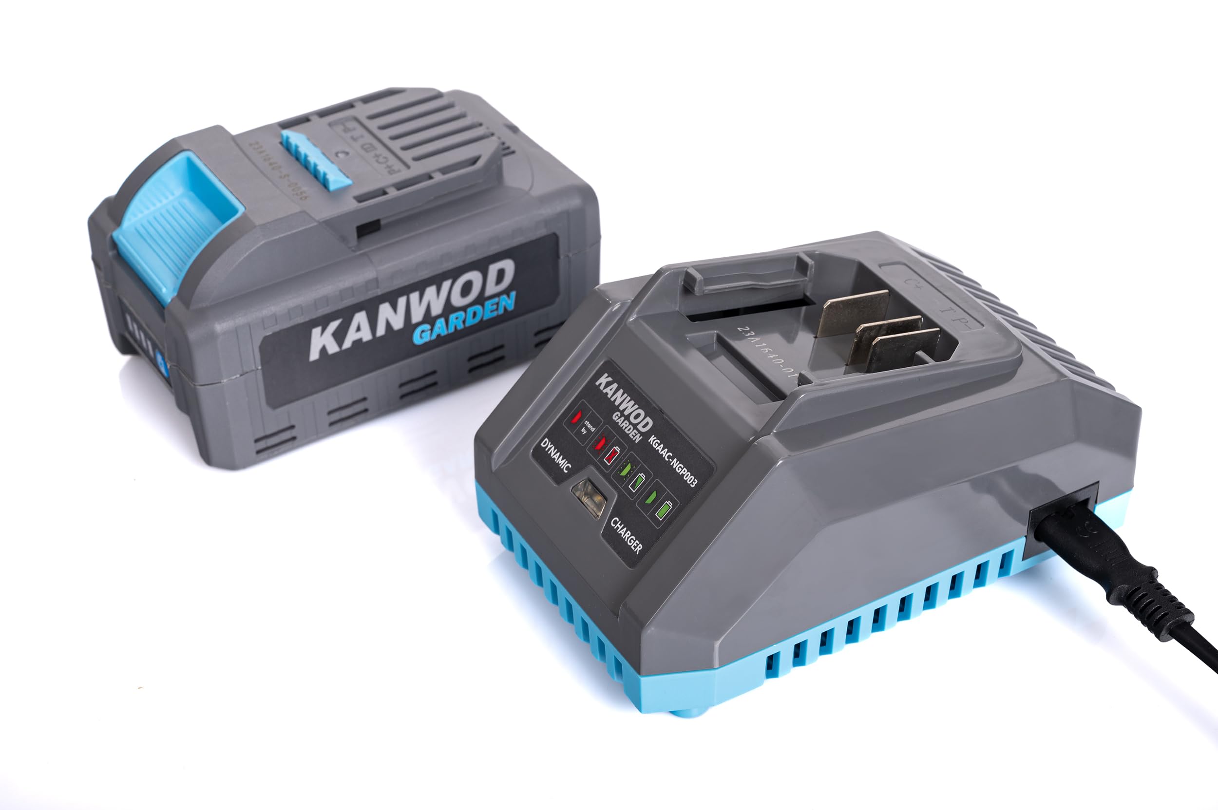 Kanwod Schnellladegerät 2 A für Gartengerätebatterien 40 V, 4 Ah und 2 Ah, Geeignet für kabellose Kanwod Rasenmäher, Heckenscheren und Rasentrimmer, Schnellladung