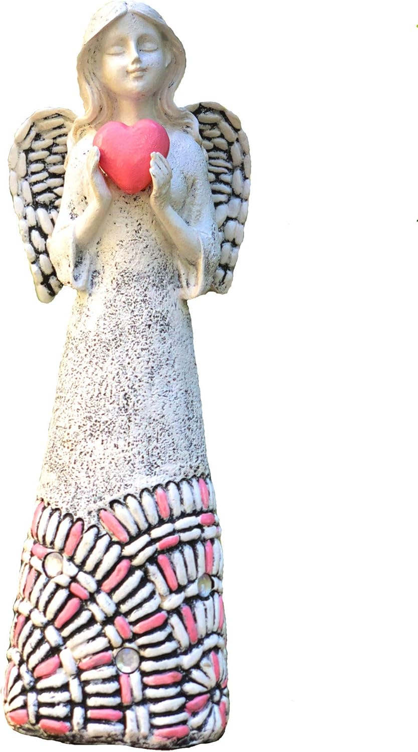 Bo Toys Solar Powered Fairy Angel with Solar Glowing Heart LED Garden