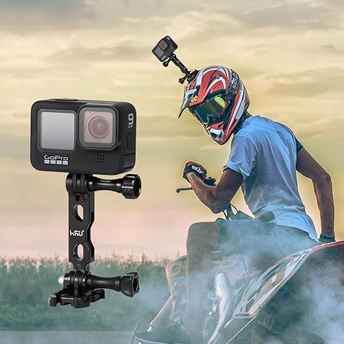 Miniatura 8 de HSU Kit de montaje de manillar de bicicleta de aluminio y brazo de extensión para cámaras de acción