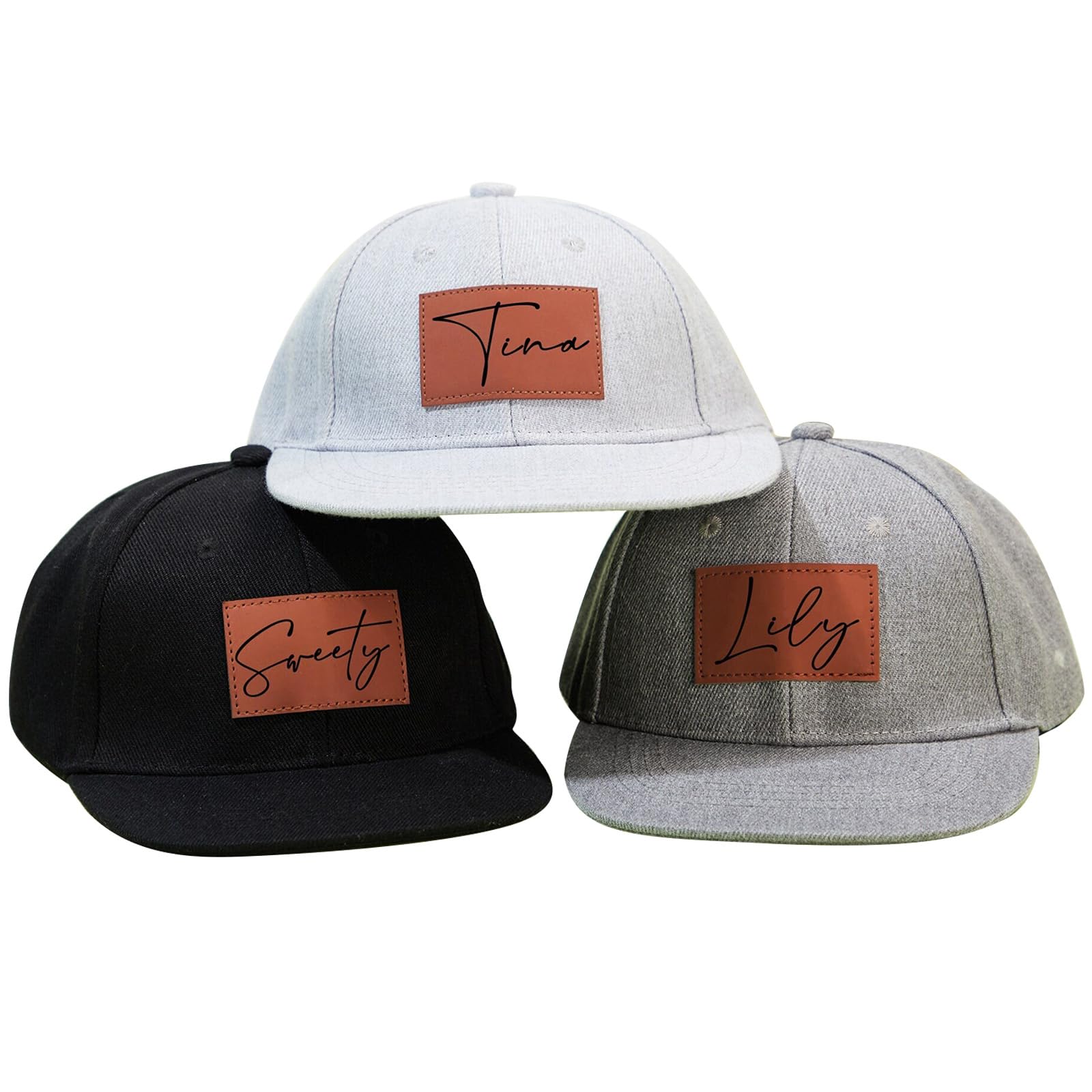 Personalized Toddler Baseball Hat Caps,Custom Name Kids Hat, Adjustable Snapback Truck Caps for Infant Baby Boys Girls Adults (A)