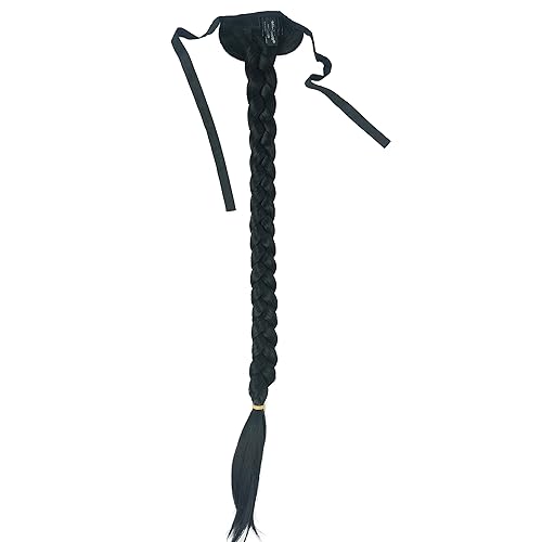 Miniatura 4 de Lydell Extensión de cola de pez de 24 pulgadas de largo, extensión de cola de caballo sintética #1, color negro