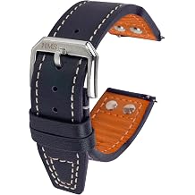 HMS Riveted Pilot Strap, Quick Release, 20mm 21mm 22mm, Black Brown Blue