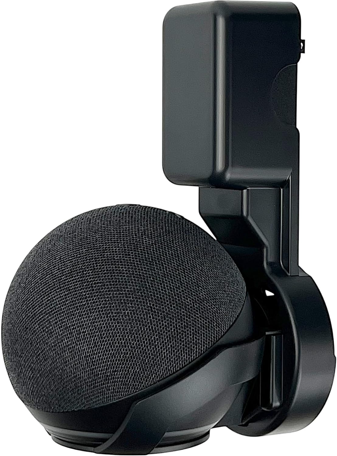 NoveraPrime] Wall Mount Holder for Dot 4th & 5th Gen & Hopestar H52, Outlet Hanger Stand with Built-in Cable Management, No Screws Drilling, Space-Saving Speaker Mount for Any Indoor Spaces - Black
