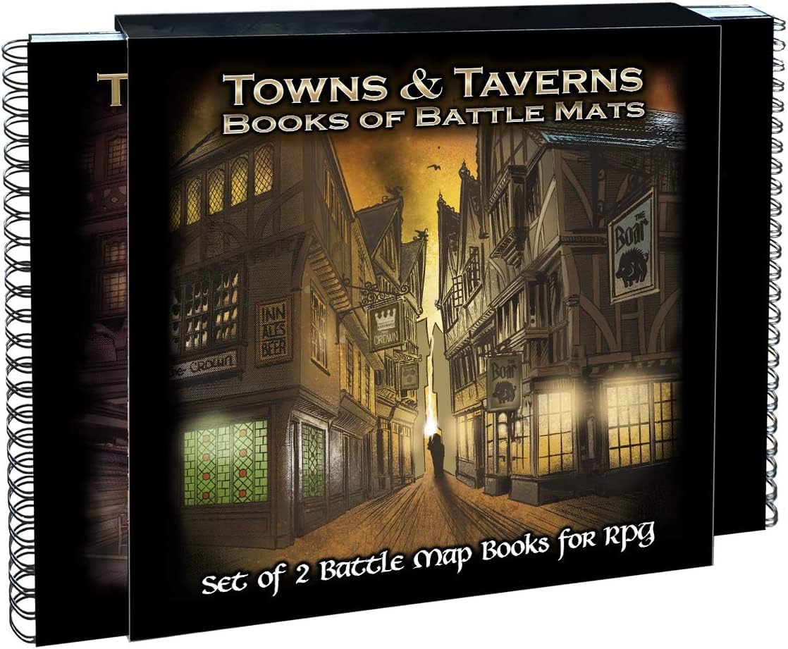 Loke Towns & Taverns Books of Battle Mats , Black