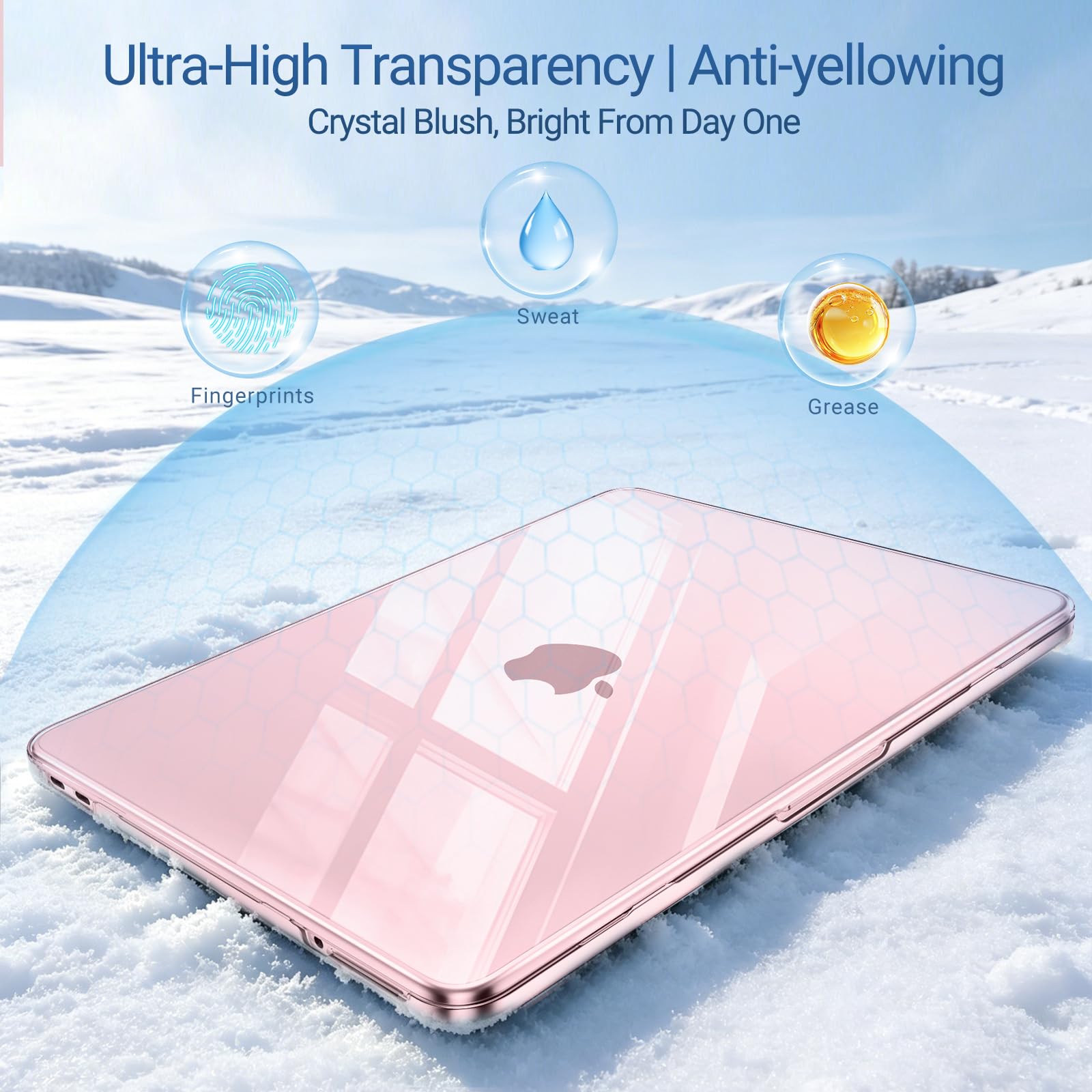 MOSISO Funda Compatible con MacBook Neo 13 Pulgadas Modelo A3404 2026 | con Chip A18 Pro, Ultradelgada Belleza Batural Superior Cierre Perfecto Protección Funda Rígida, Rosa Nube Cristal