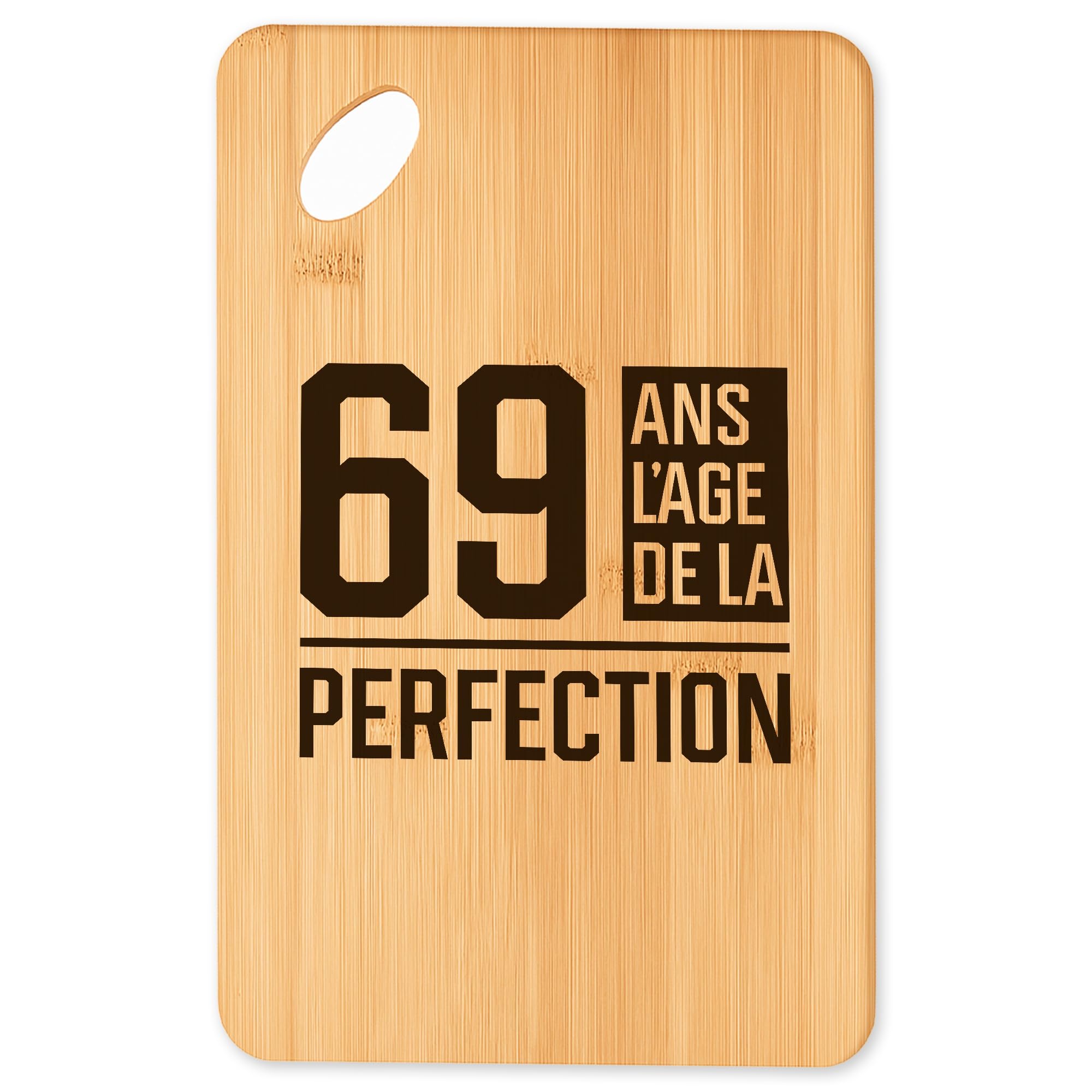 Planche à découper 69 ans en bois de bambou durable pour cuisine