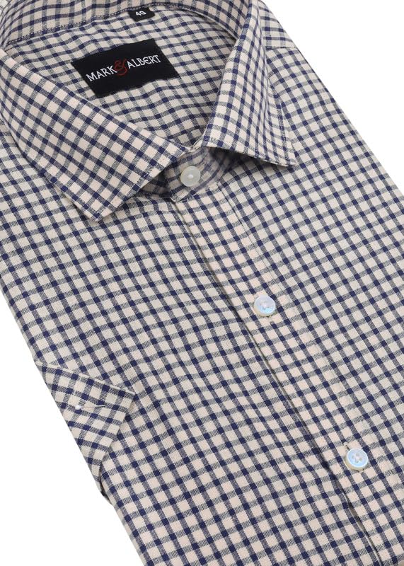 Image of Mark & Albert Men's Half Sleeves Cotton Formal Shirt