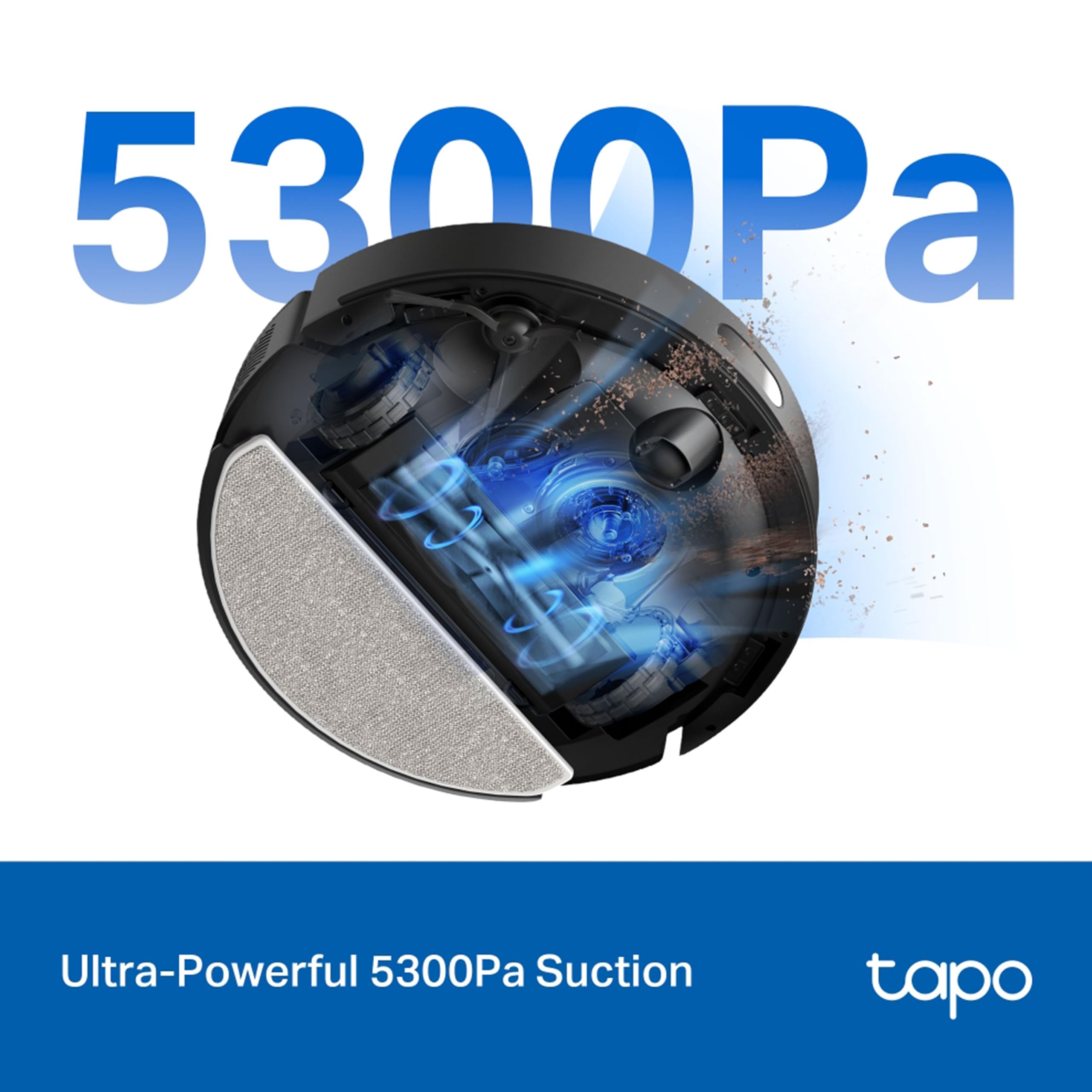 TP-Link Tapo RV30 Max Plus Robot Vacuum & Mop, LiDAR Navigation, zasysanie 5300Pa, samoopróżnianie, mapowanie wielopoziomowe, sterowanie głosem/aplikacją, bardzo ciche czyszczenie sierści zwierząt