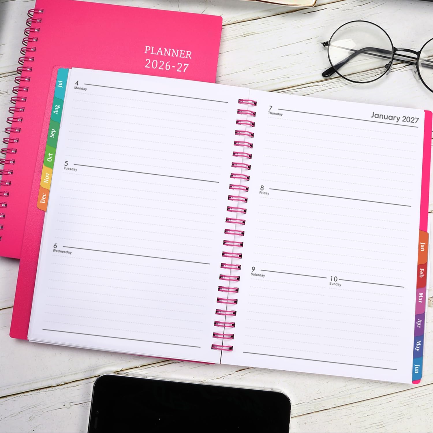 Planner 2026-2027 - 2026-2027 Academic Planner, 2026-2027 Planner Weekly and Monthly with Tabs, July 2026 - June 2026, 6.25" × 8.3", Strong Twin-Wire Binding image 2