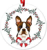 Vista 18 de Adorno personalizado de Border Collie para árbol de Navidad, regalos personalizados con nombre de mascota para amantes de los perros, decoración