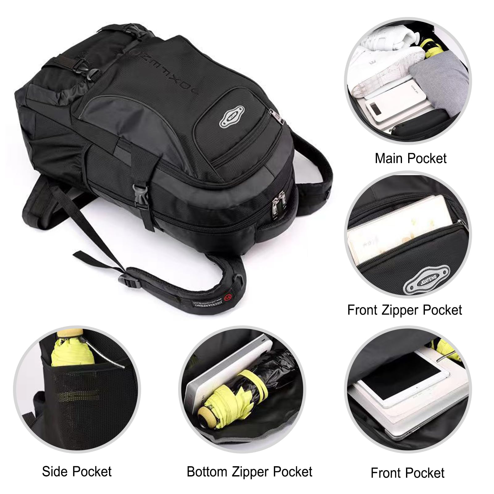 Zaino da Trekking Impermeabile 50/65/85 L Zaino Zaini Durevole Backpack per Donna Uomo Campeggio Arrampicata Viaggio Sport Marrone Scuro C
