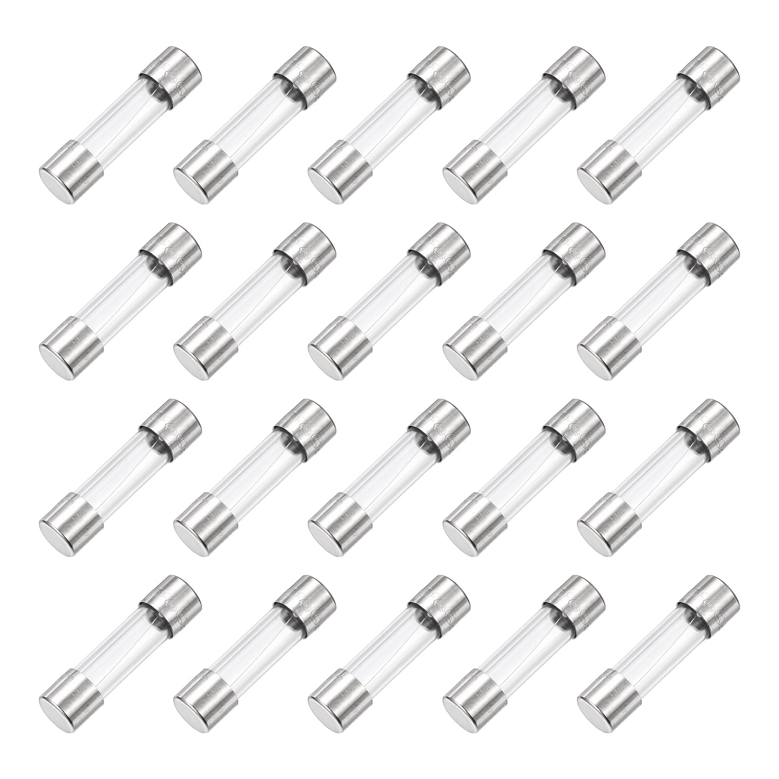 sourcing map 1A 250V Glass Fuse 0.2"x0.79" Fast Blow Fuse for Home Appliances 20 Pcs