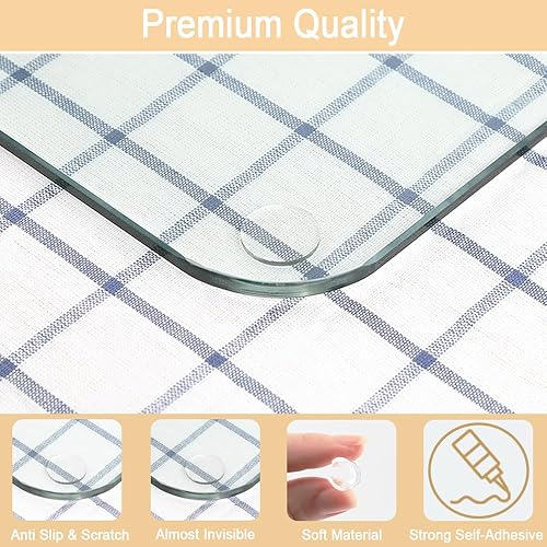 Miniatura 9 de Protector de mesa de vidrio suave transparente de alta calidad, antideslizante y arañazos para mesa de cristal, almohadillas de goma no adhesivas