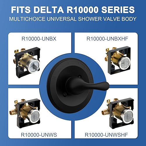 Miniatura 4 de Kit de ajuste de válvula de ducha de equilibrio de presión de repuesto para Delta T13020-BL Classic 13 Series, negro mate (cartucho RP46074