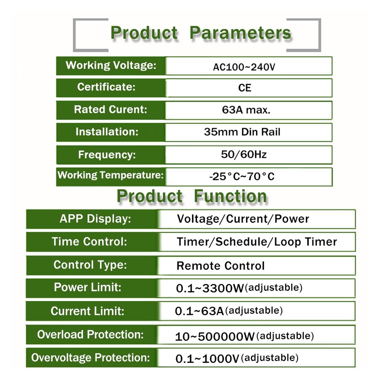 Interruptor Automático, Medidor de energía inteligente con carril Din 1P, consumo de energía, medidor de KWh, interruptor de circuito, voltímetro de relé for hogar inteligente (16a)
