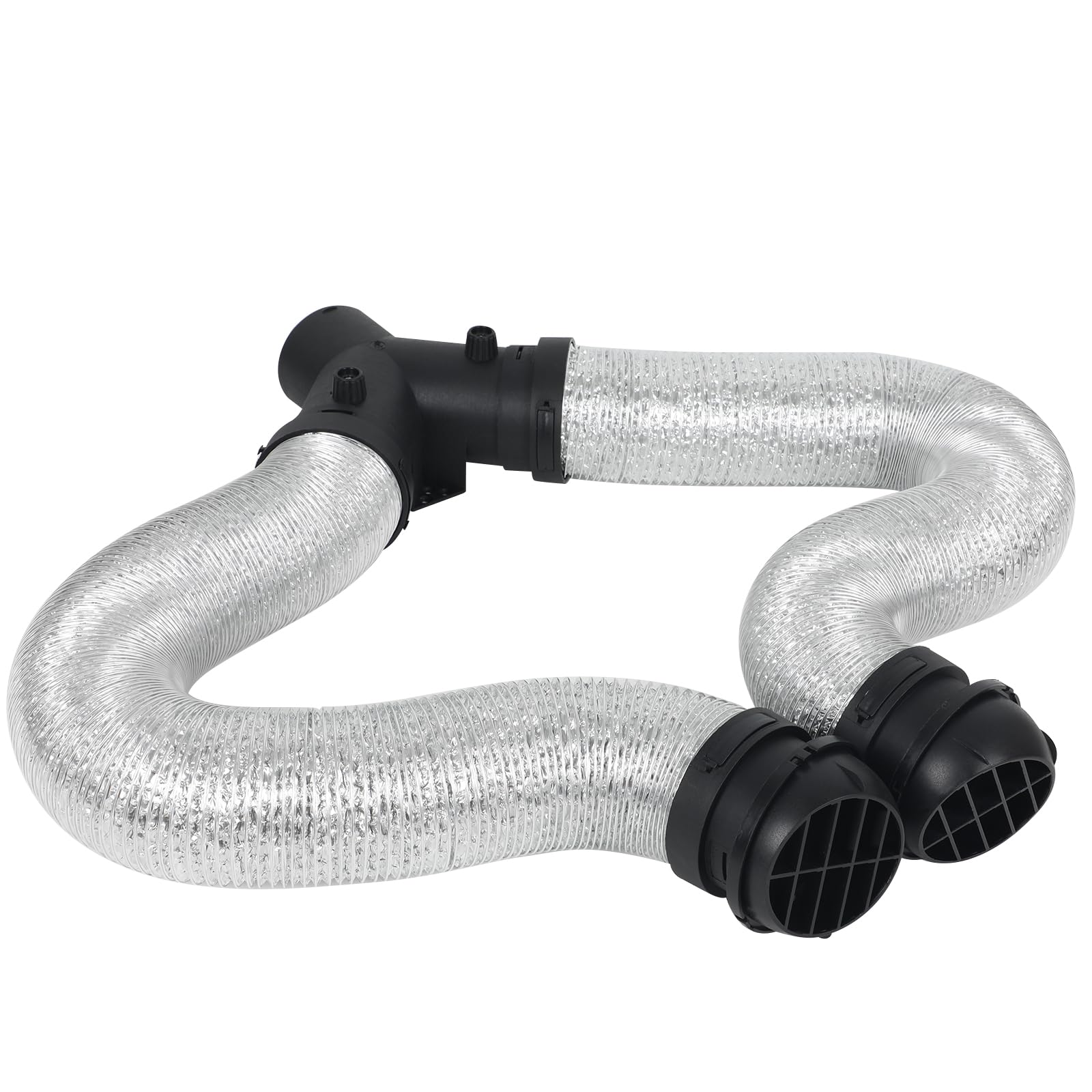 75mm Y Splitter Diesel Heater Duct Vent Dual Layer Auxiliary Heater Ducting Pipe Outlet Hose Flexible Generator Vent Extension Fits for Eberspacher Webasto Heater, for Chinese Diesel Heater 5KW