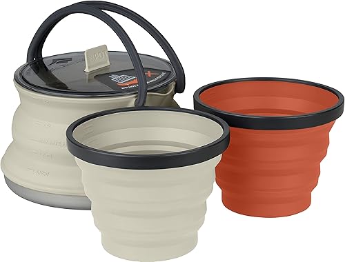 Sea to Summit X-Pot - Juego de tetera y taza plegables para mochileros y campamentos