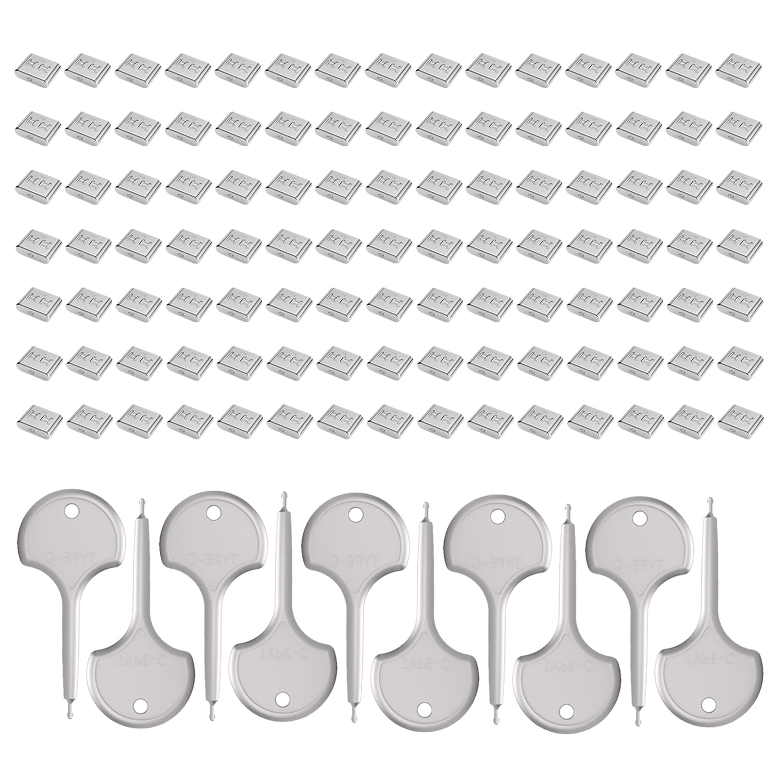 105 cerraduras de seguridad antirrobo USB tipo C con 10 llaves de metal antiroturas, compatibilidad universal para todos los dispositivos tipo C, protección de datos mejorada