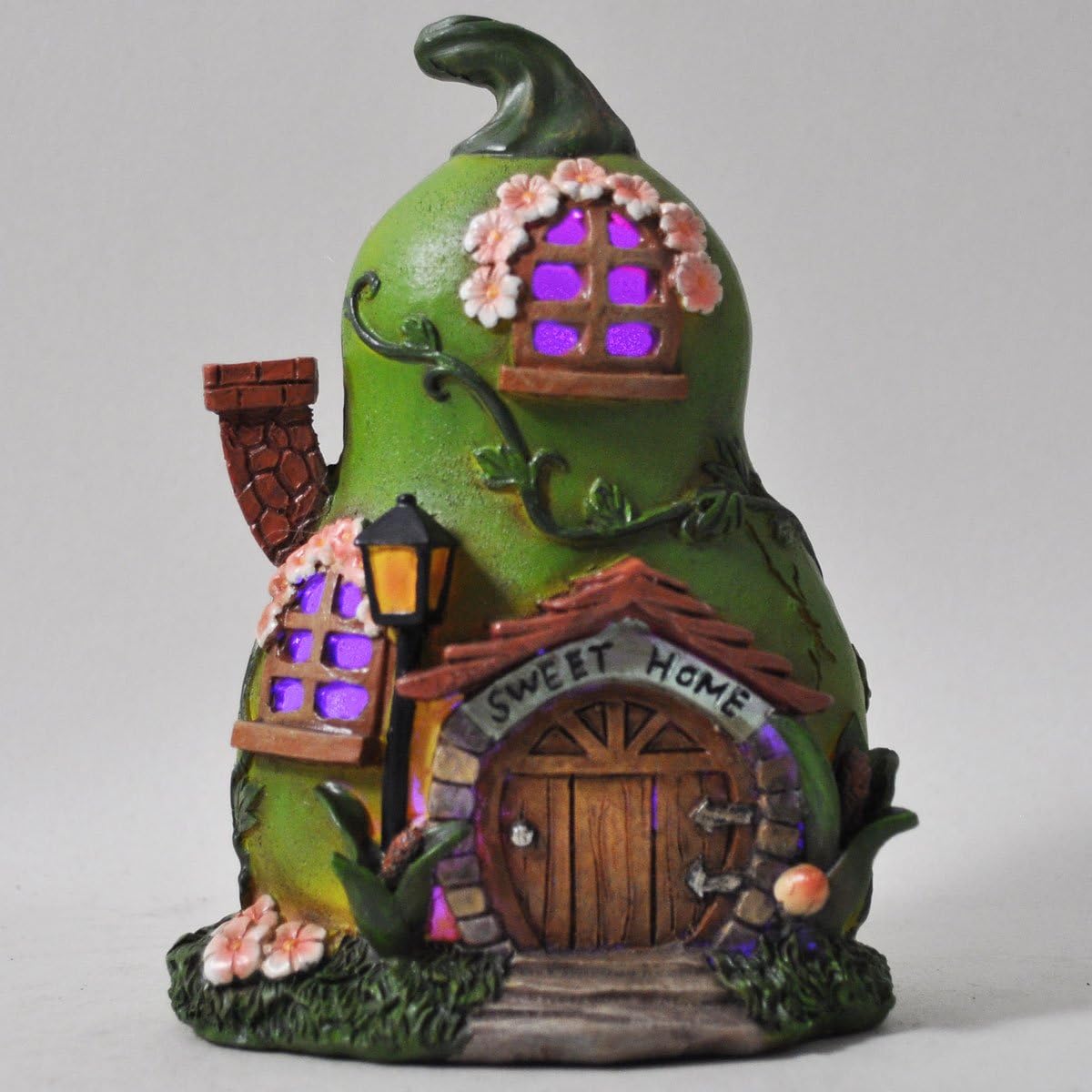Fairy Garden UK Pear House Mystical Garden Indoor LED Light Decor - Battery Operated Elf Pixie Home H12cm
