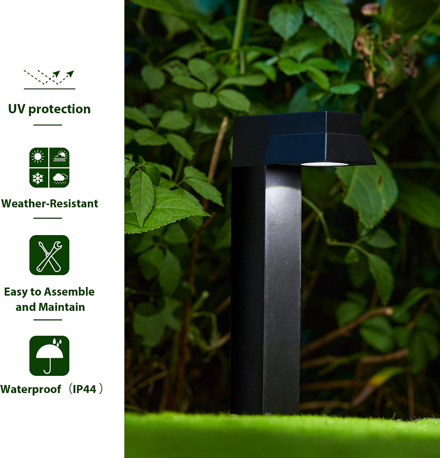 Glitzhome Solar Ground Lights Outdoor Waterproof 6 Pack Solar Garden Lights for Walkway Yard Backyard Lawn Landscape Decorating
