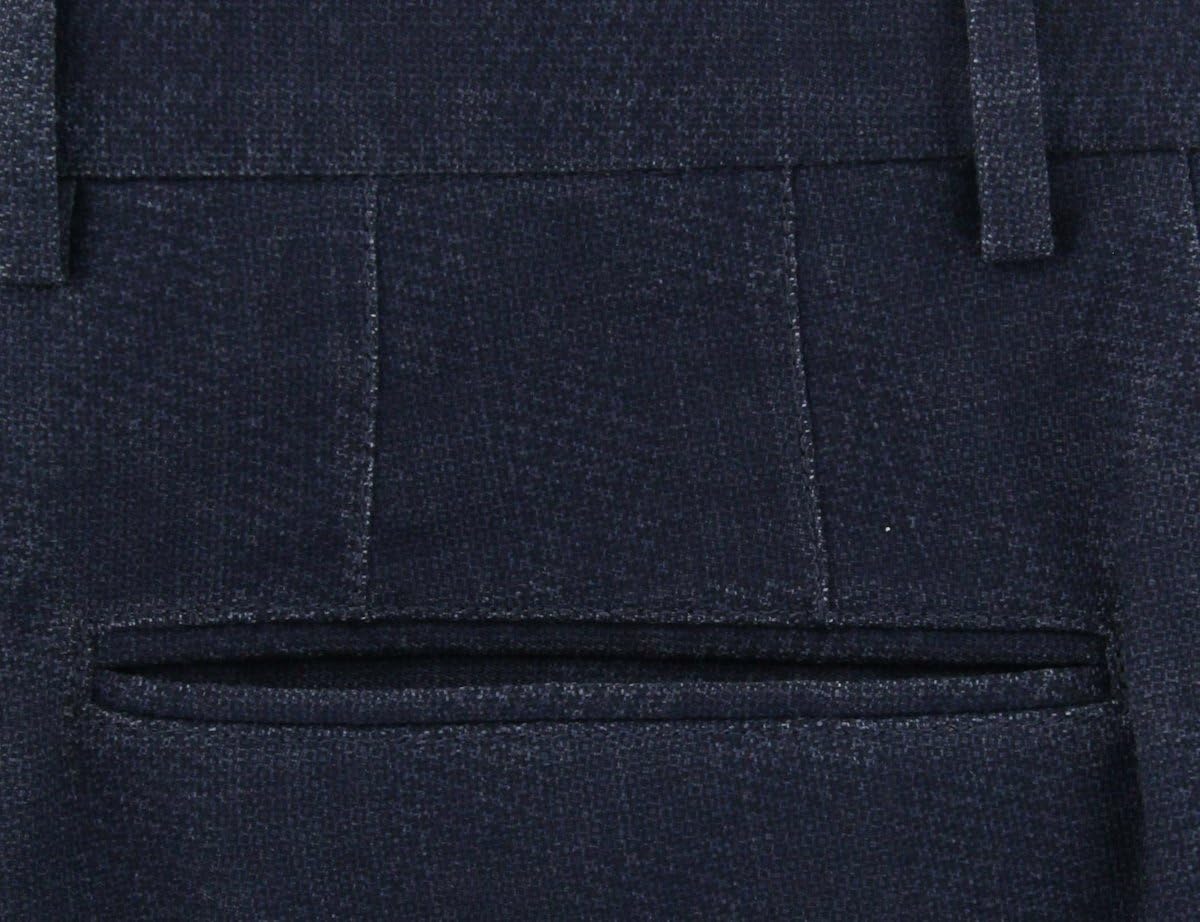 Incotex Navy Blue Melange Pants - Slim - 38/54