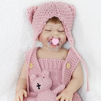 Reborn Baby Girl Doll 20" Realistic Full Body Silicone with Dimples