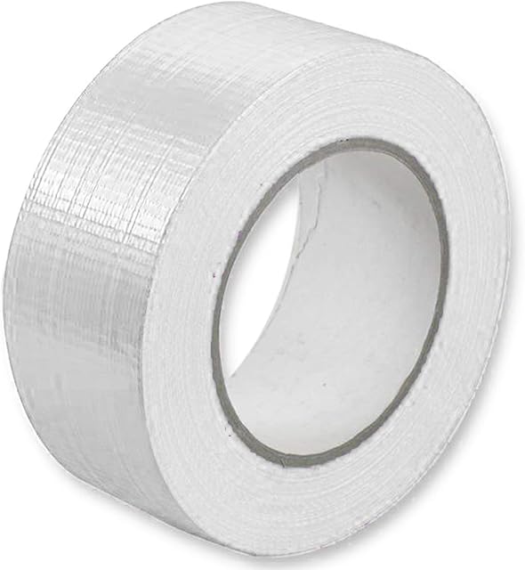 Right Pack 1 x Premium Roll White Duct Tape 48mm x 50m (2), Strong Heavy Duty Waterproof Cloth Gaffer Gaffa Book Binding Indoor Outdoor