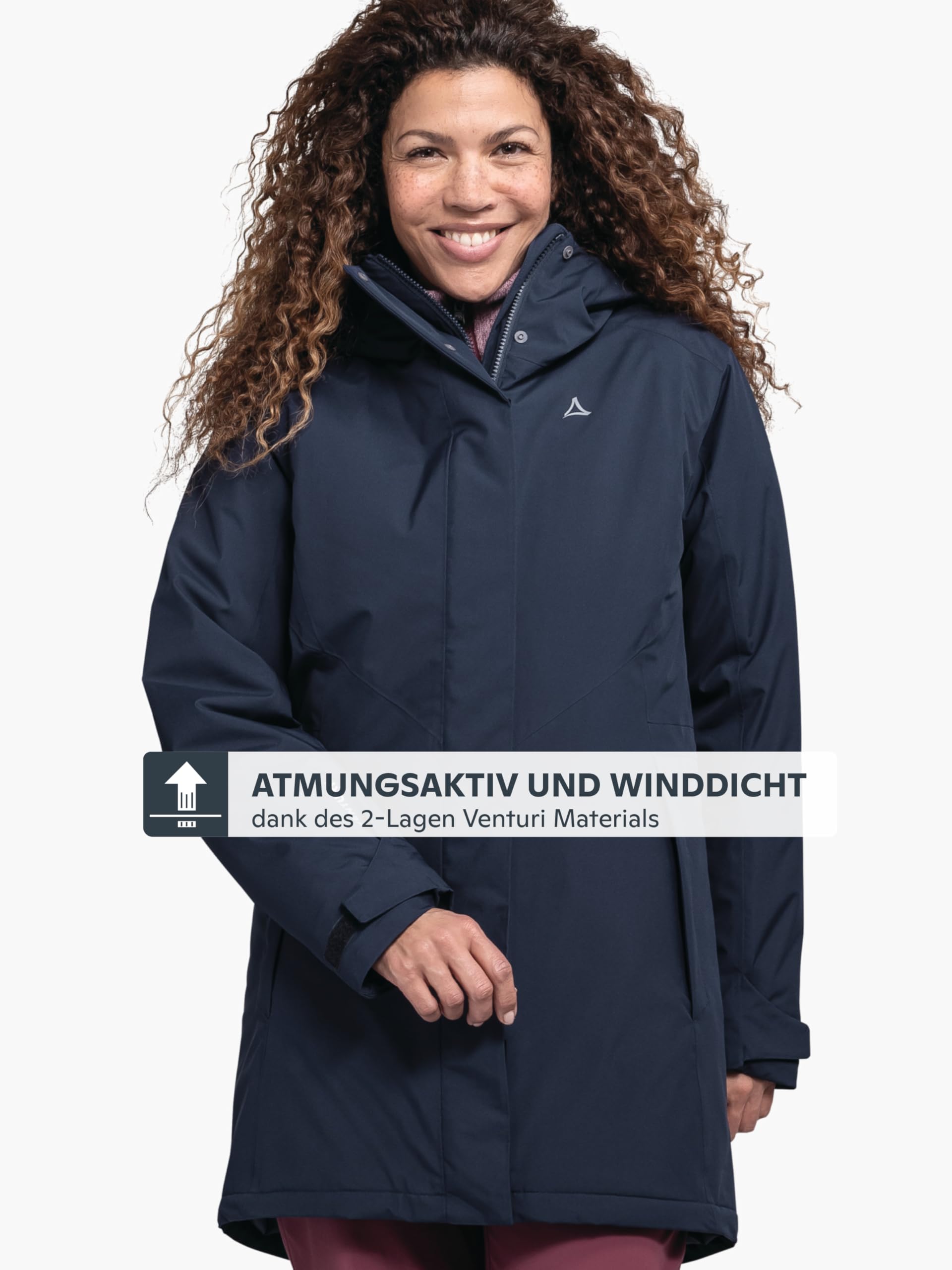 Schöffel Damen Parka Style Froda WMS, atmungsaktiver, wasserdichter Parka mit 2-Wege-Stretch, leichte Outdoorjacke mit verstellbarer Kapuze