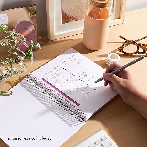 Miniatura 9 de Erin Condren Cuaderno de cuadrícula de puntos encuadernados en espiral de 7 x 9 pulgadas, círculos abstractos, cuadrícula de 160 puntos, cuaderno