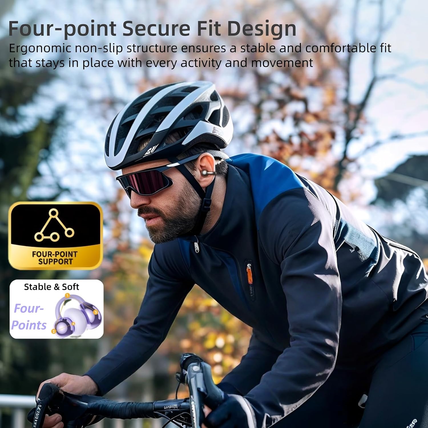 Clip On Earbuds Touch Screen,Wireless Open Ear Headphones with Bluetooth 6.0，50h Battery Life，Lightweight Comfort Sport Earbuds Built-in Mic IPX7 Waterproof Earphones for Running Fitness,black - Image 5