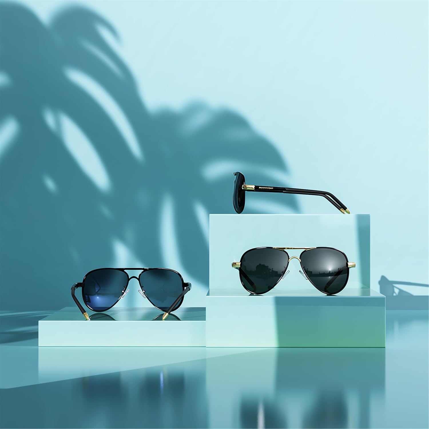 ROCKNIGHT Polarized Aviator Sunglasses for Men Women Metal Flat Top Sunglasses lightweight Driving UV400 Outdoor 58mm - Image 3