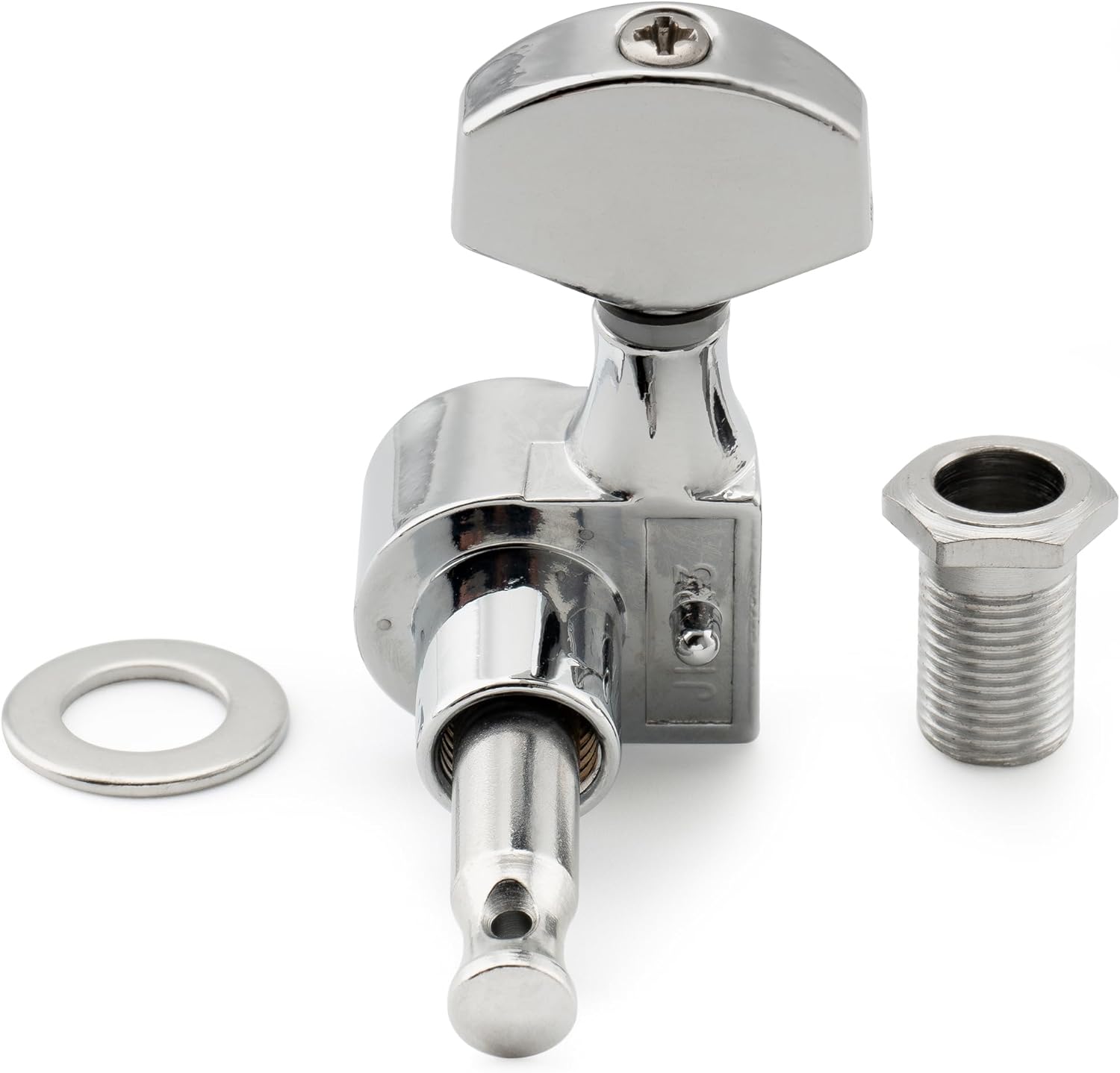 Musiclily Pro 6 inline 1-Pin Sealed Guitar Machine Heads Tuners 15:1 Ratio Tuning Pegs Keys for SQ Strat Tele Style Electric Guitar, Chrome with Hex Button