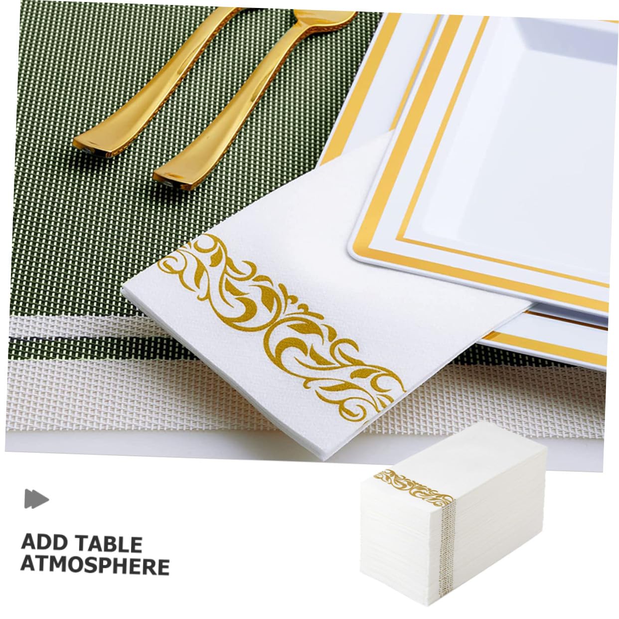 100piezas Servilletas de Papel Motivos Dorados Servilletas para Cena Fiestas de Cumpleaños y Despedidas de Soltera Unidades