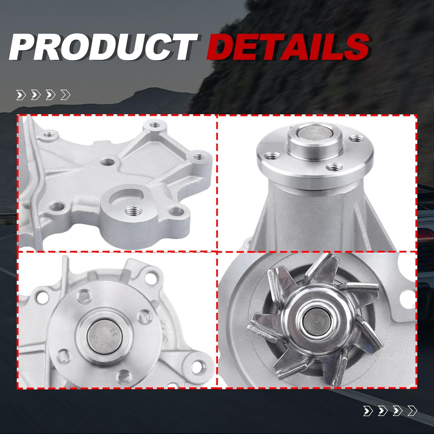 Engine Water Pump Automotive w/Gasket 165-1160 42284 Compatible for Chevy Tracker Compatible for Pontiac Sunrunner Compatible for Suzuki Esteem Sidekick X-90 1.6L 1989-1998