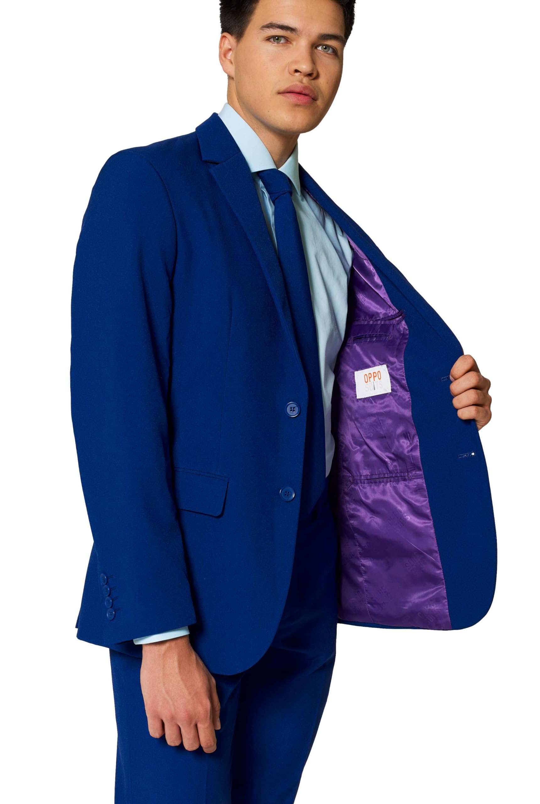 OppoSuits Modisch Party Einfarbige Anzüge für Herren - Mit Jackett, Hose und Krawatte