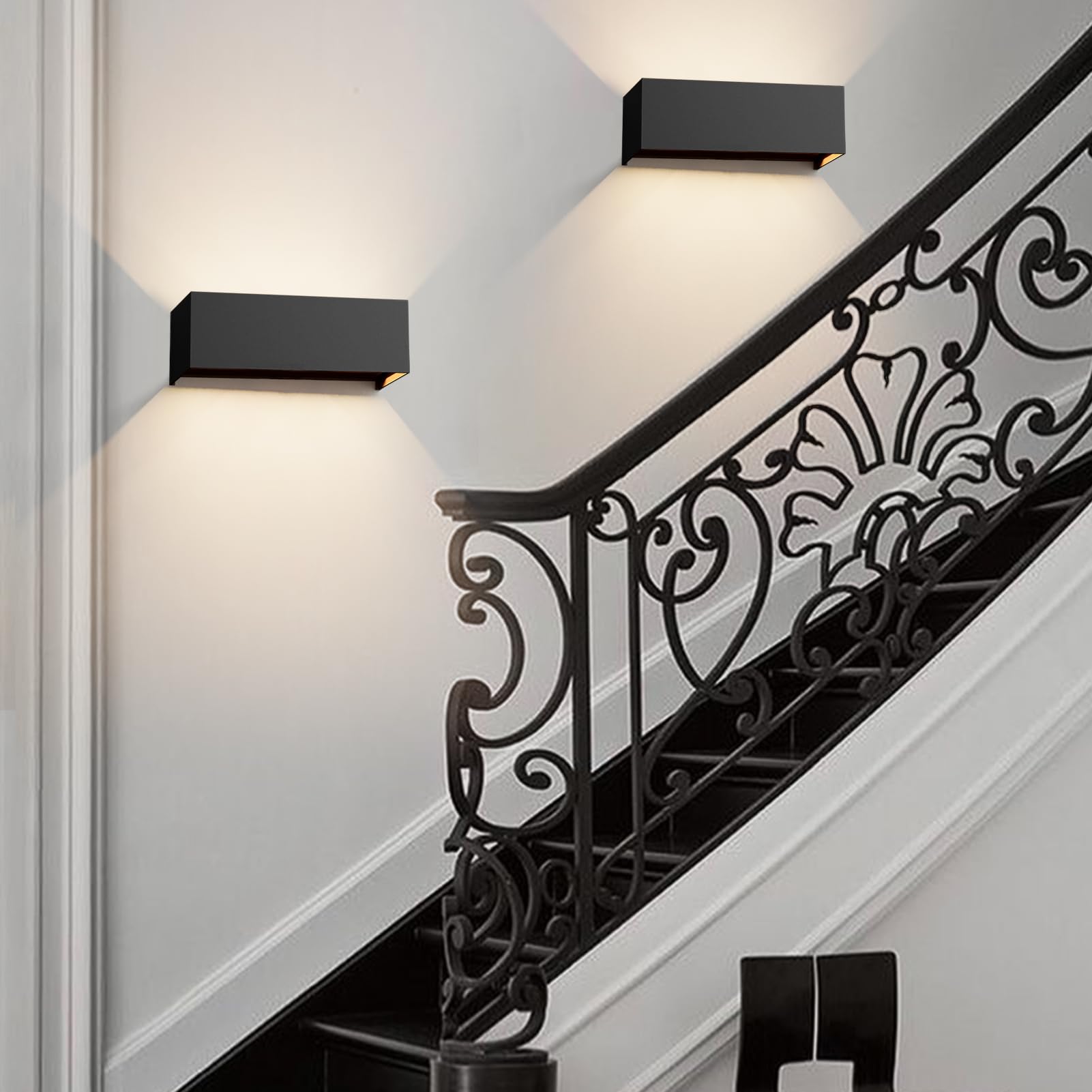 Klighten 30W Applique Mural Intérieur/Extérieur,4000K Blanc Nature Applique Murale,Appliques Murales avec Angle de Faisceau Réglable,Moderne Luminaire Murale,Éclairage Murals Etanche IP65,Noir
