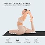 Épaisseur supplémentaire 12mm Tapis d'exercice – 74"L x 26"W pouce, non glissant, ami(e)s-joint(e). & Tapis de fitness pour Yoga, Pilates & Travaux d'étage – Durable, solidaire & Comprend Feetlu Bracelet classique