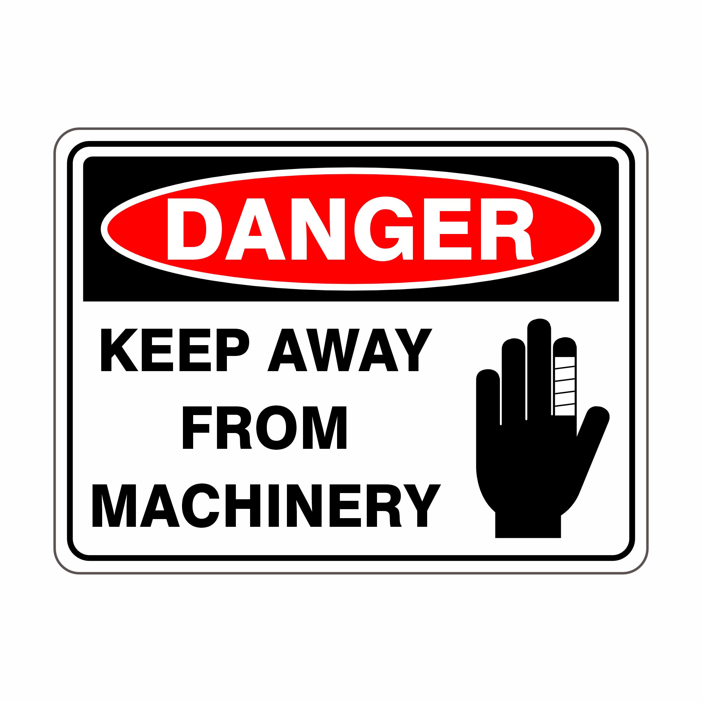 Keep Away From Machinery Symbol Danger Signs Metal Tin Sign 8 x 12 inch for Industrial & Commercial Series