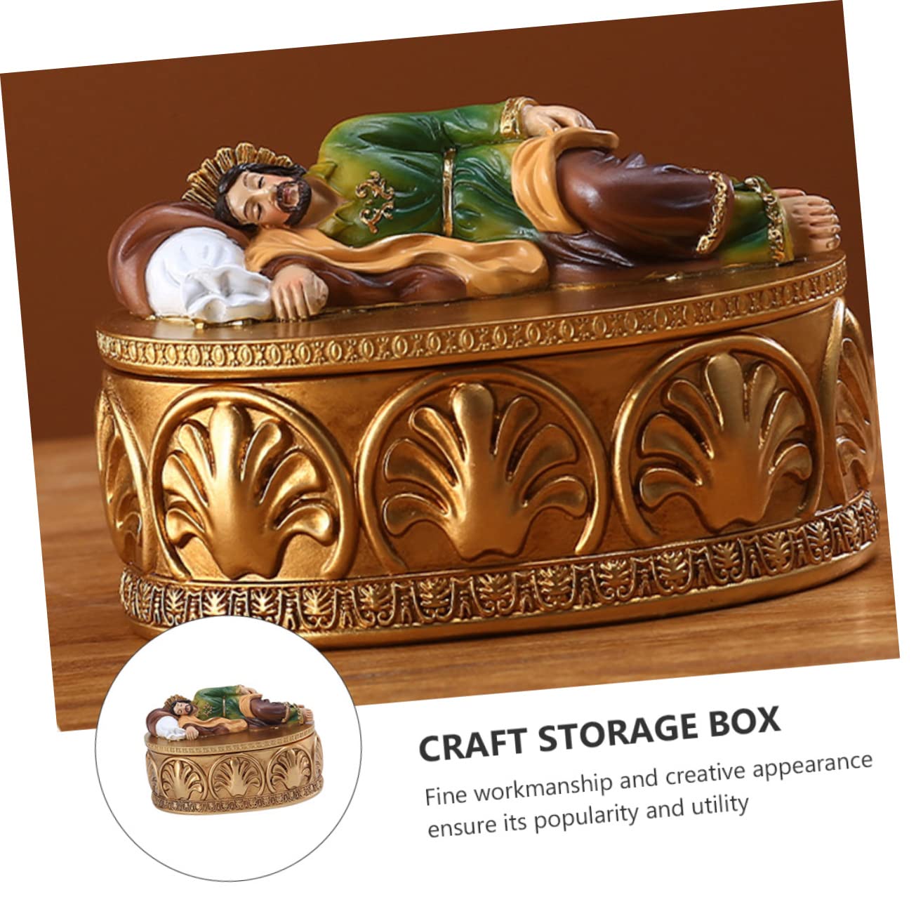 NUOBESTY Schmuckaufbewahrungsbox aus Kunstharz, 1 Stück, Schreibtischdekor