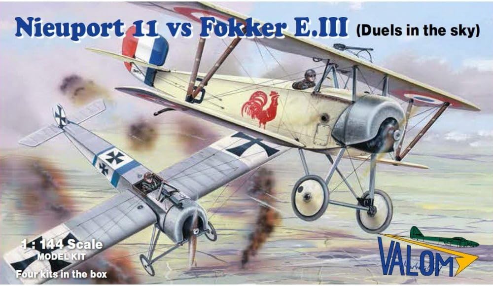 Nieuport 11 vs Fokker E.III (Four 1/144 Model Kits, Valom 14420)