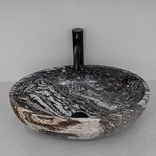 14 Moody Bathroom Ideas for Cozy Dramatic Relaxing Spaces 116 One-of-a-Kind River Stone Vessel Sink – Handcrafted Natural Sink – Elega...
