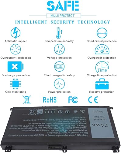 Miniatura 6 de 74Wh Tipo 357F9 71JF4 Batería compatible con Dell Inspiron 15 7000 7559 7557 7567 7566 7759 15 5576 5577 INS15PD Series 15-7559 0GFJ6 P57F 0 71JF44