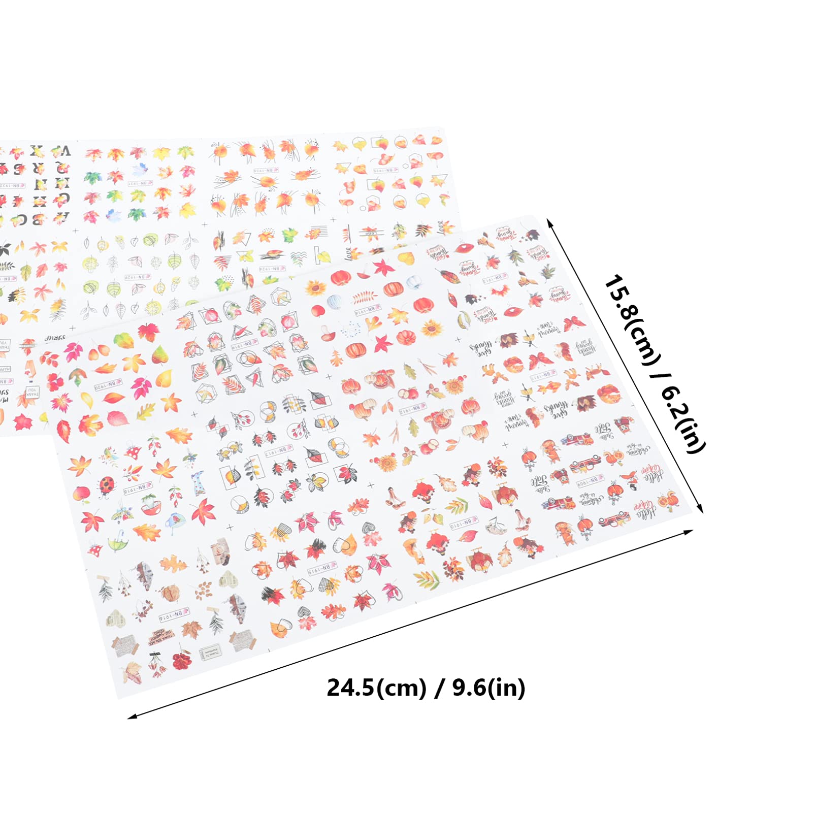 Ipetboom 32pezzi Adesivi Per Unghie Decorazioni Manicure Per Ringraziamento Facili Applicare Design Autunnale Per Nail Art