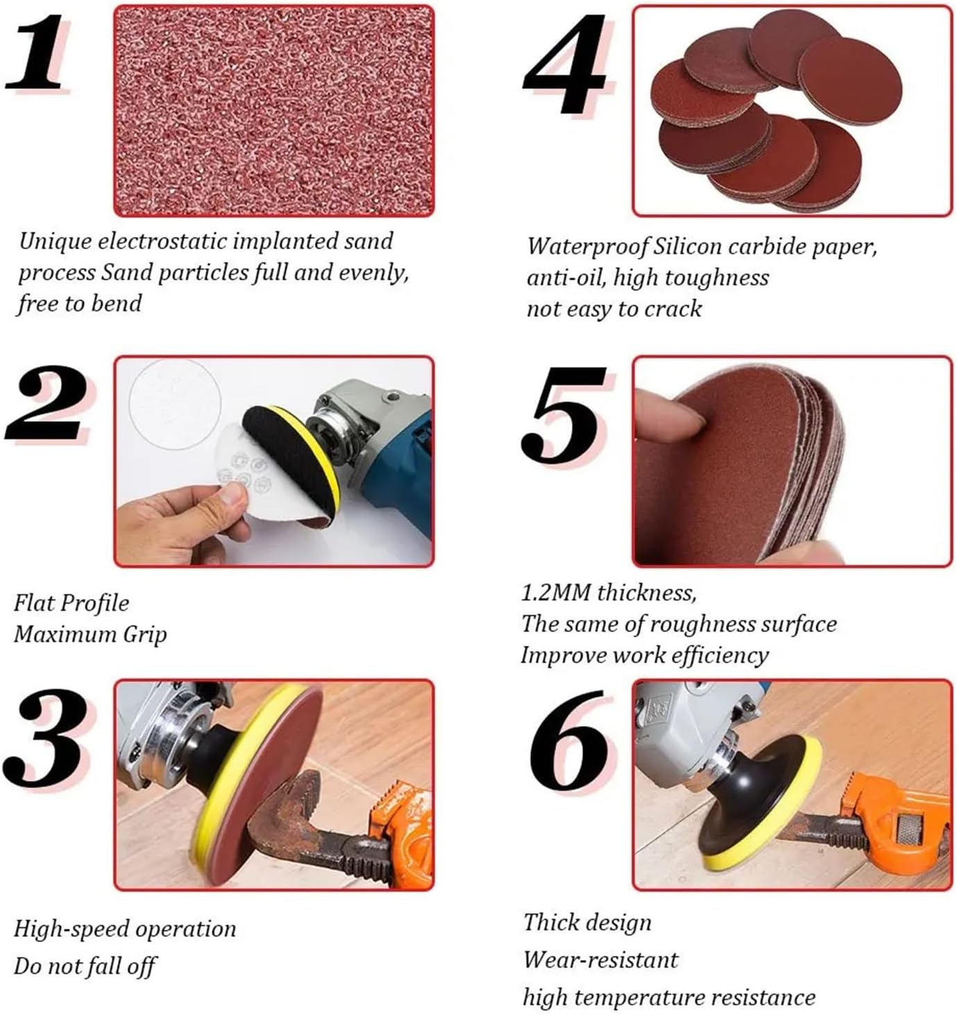 Sanding Pads, 150mm Sanding Discs Hook and Loop Sandpaper 60-2000 Grit 6 Inch for Random Orbital Sander Polisher Wood Metal Polishing Grinding for Wood Furniture(800)